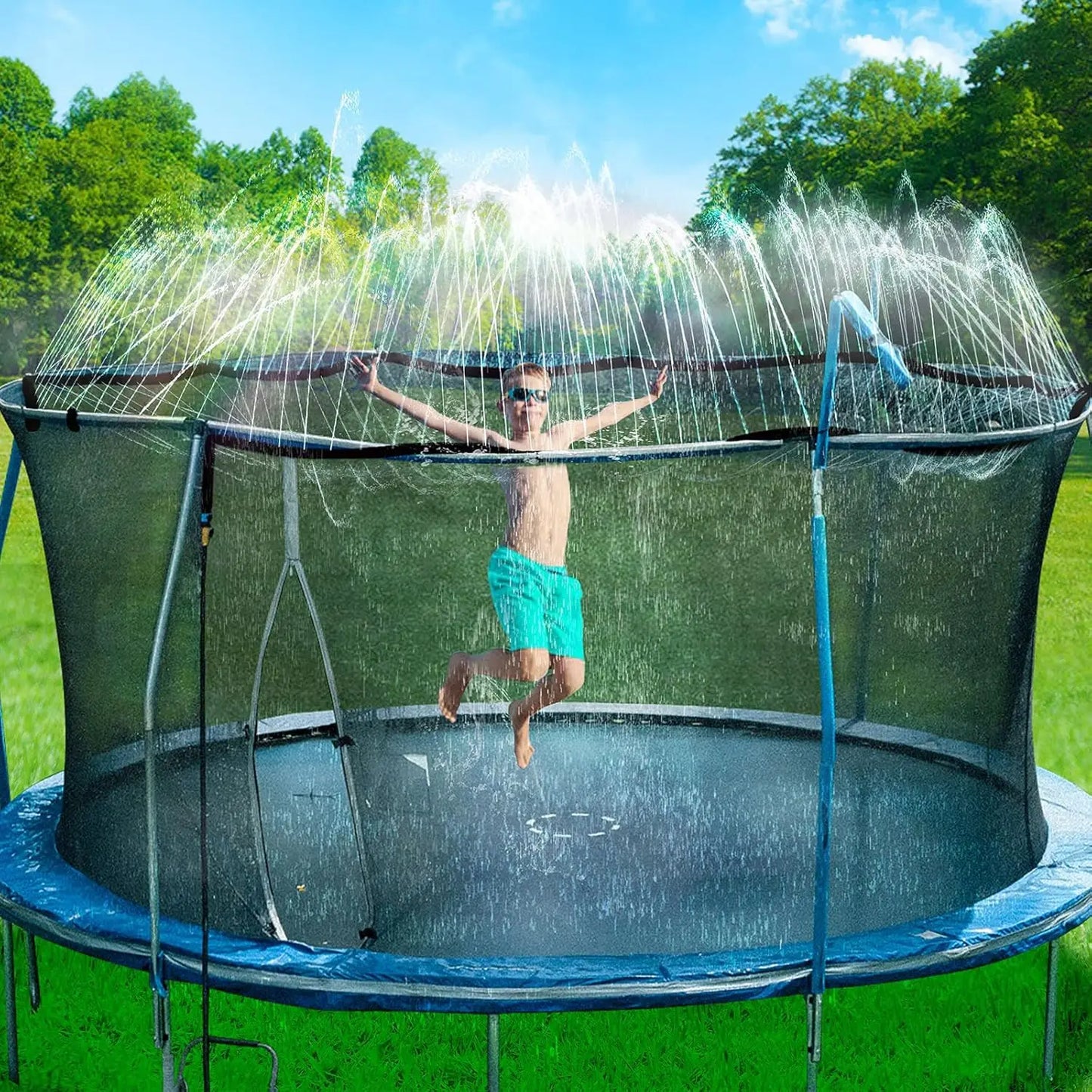 Trampoline Sprinkler For Kids Outdoor Water Toy Backyard Fun