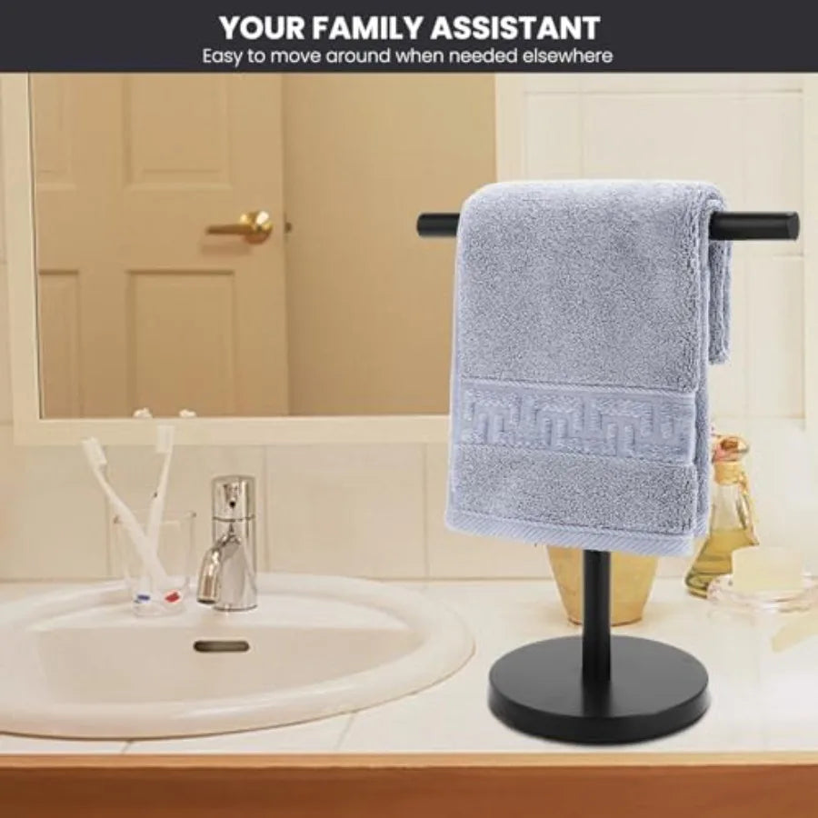 T Shape Stainless Steel Bath Towel Holder Stand Matte Finish