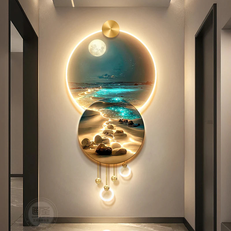 JIAYOOR Wave Entrance LED Decorative Wall Mural Light