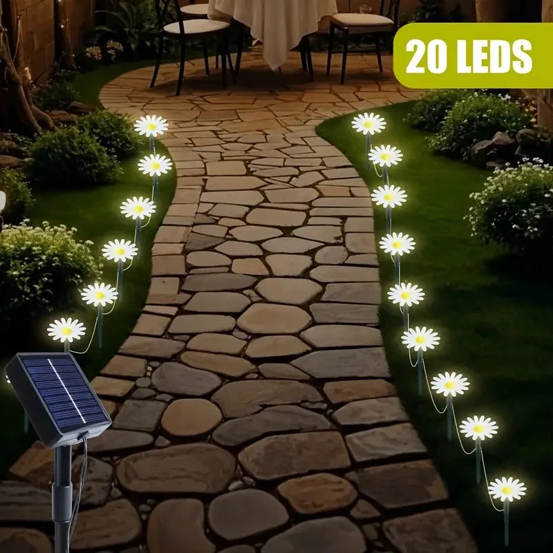Solar Flower String Lights for Garden Decor