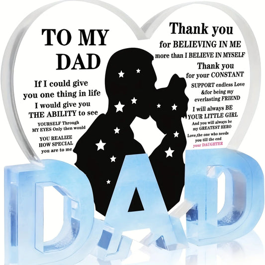 Thank You Dad Acrylic Heart Plaque Gifts From Daughter