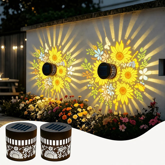 Solar Sunflower Fence Lights for Garden Decor