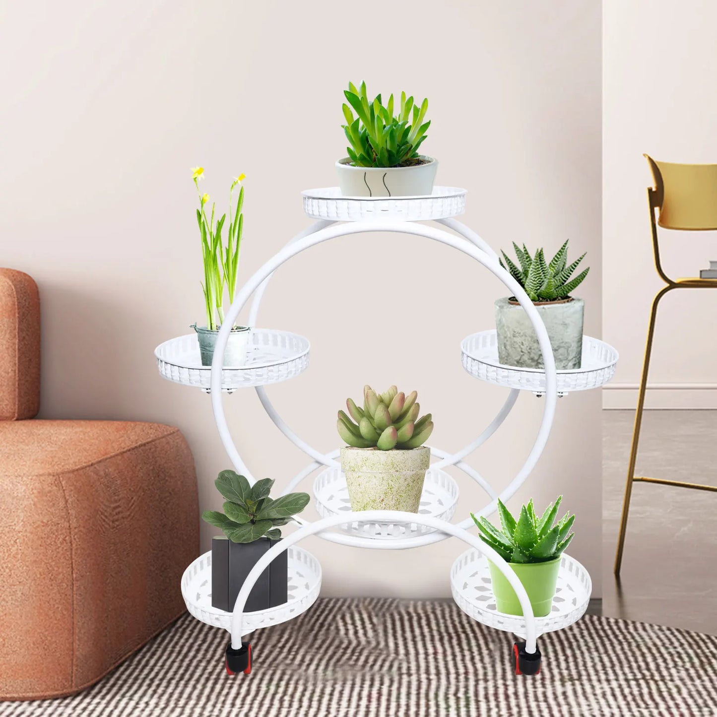 Metal Plant Stand for 6 Pots Patio and Living Room