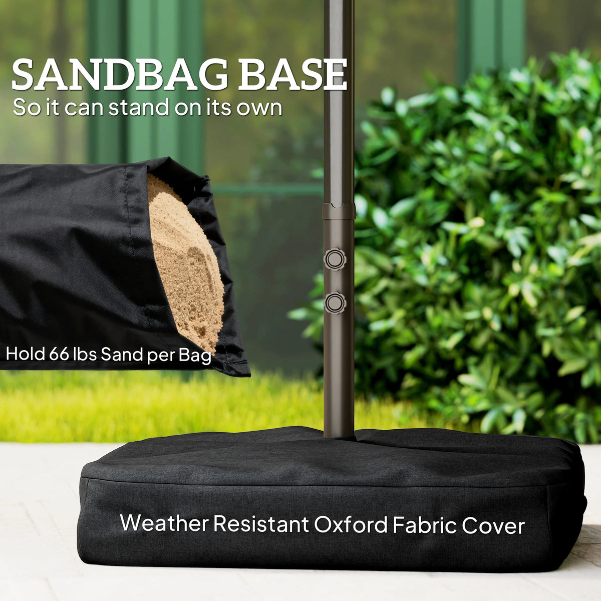 Patio Umbrella With Base For Deck And Pool Easy Crank