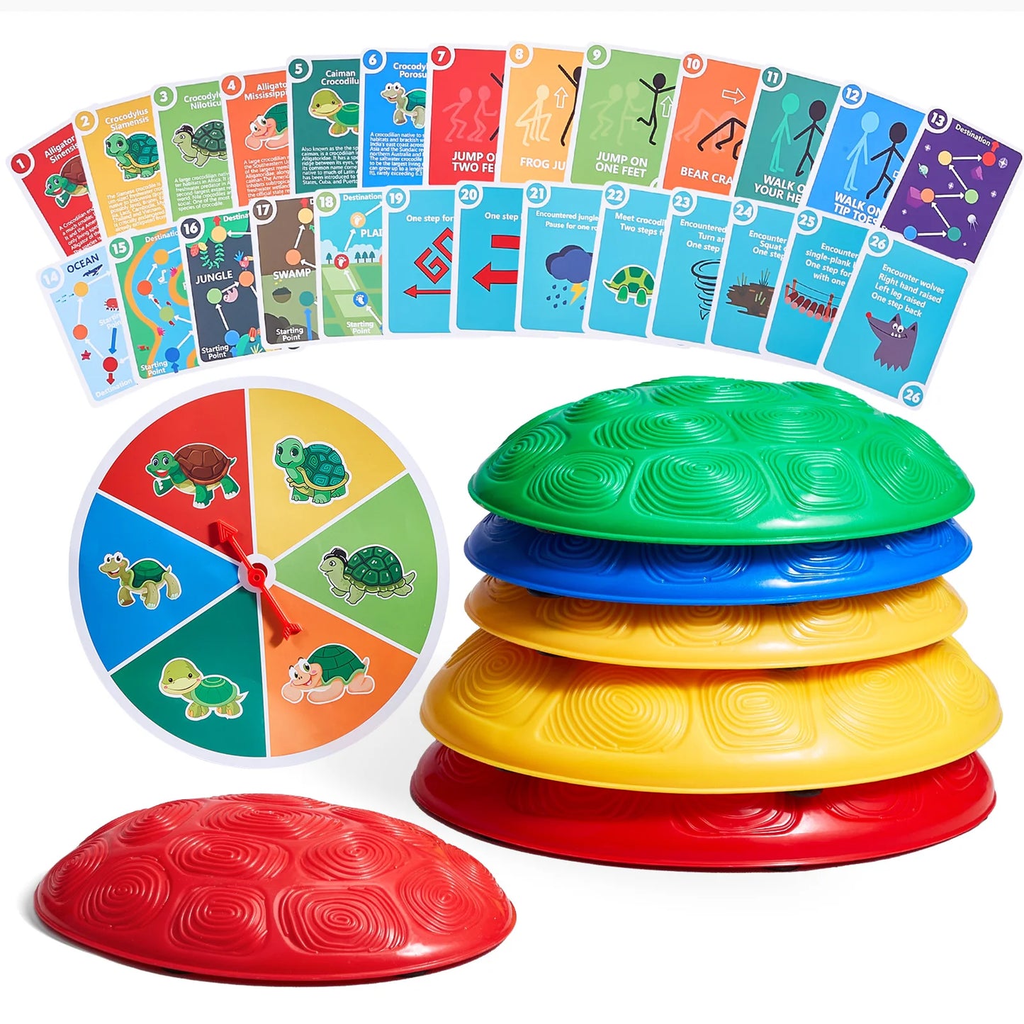 SucceBuy Turtle Balance Stepping Stones for Kids Outdoor Playset