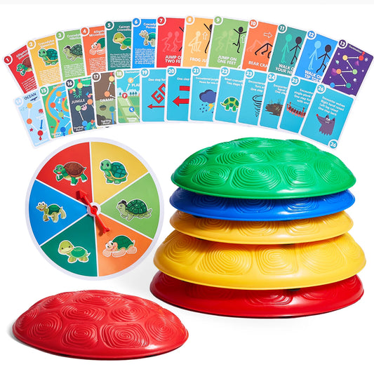 SucceBuy Turtle Balance Stepping Stones for Kids Outdoor Playset