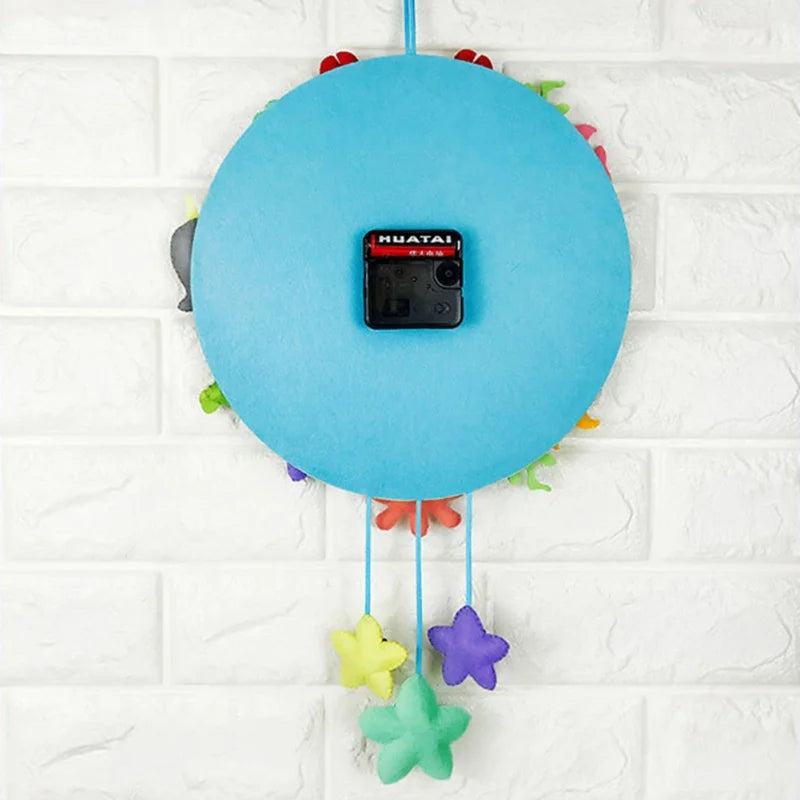 DIY Handmade Felt Wall Clock Marine Design For Home Decor
