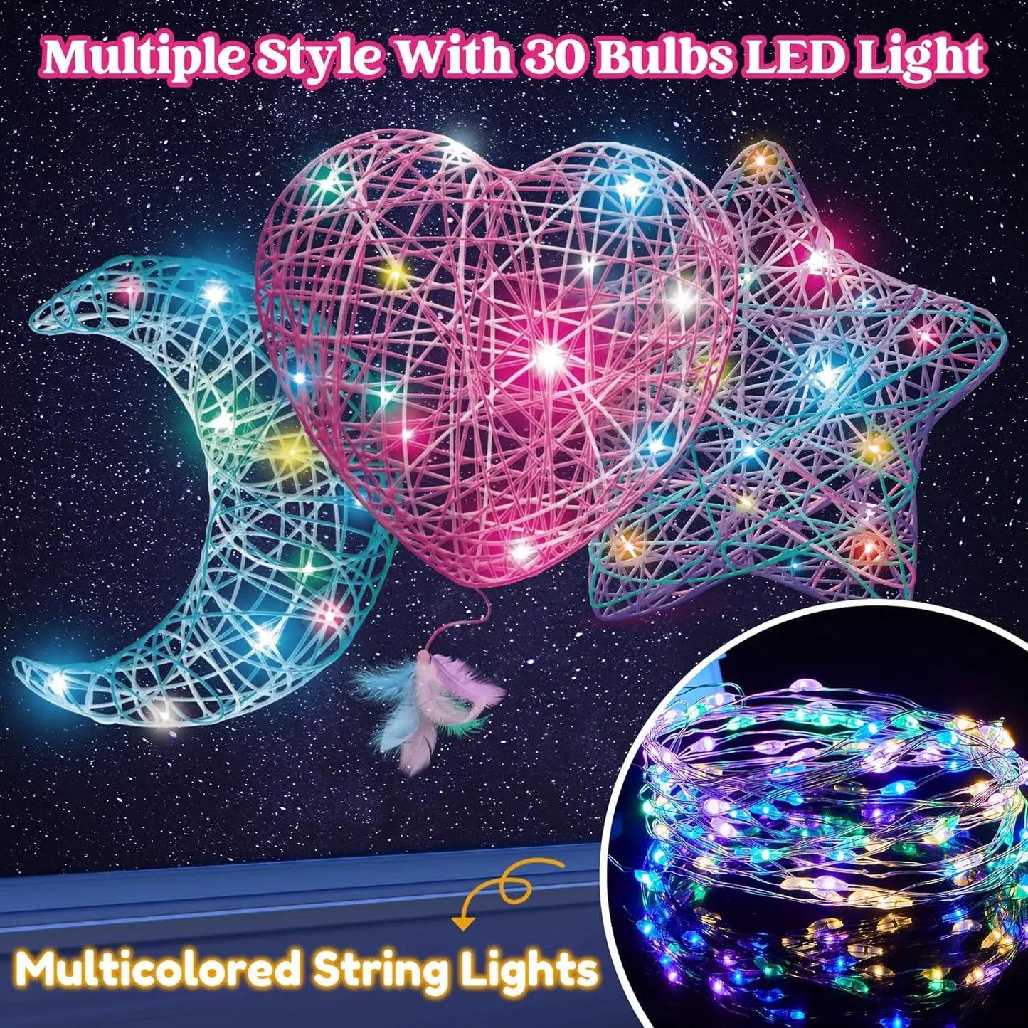 Joyfy 3D String Art Kit Light Up LED Balloons Craft Set