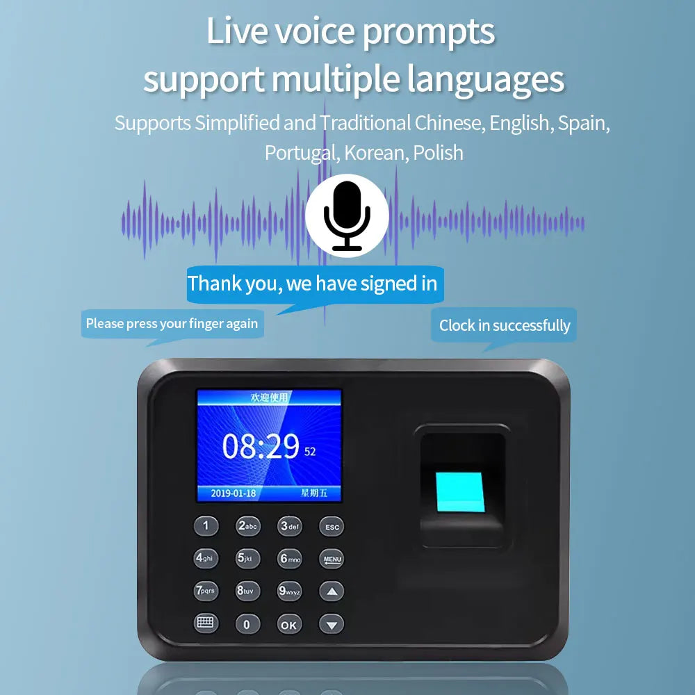 Asia-Teco Biometric Fingerprint Time Attendance Machine For Employee Recognition