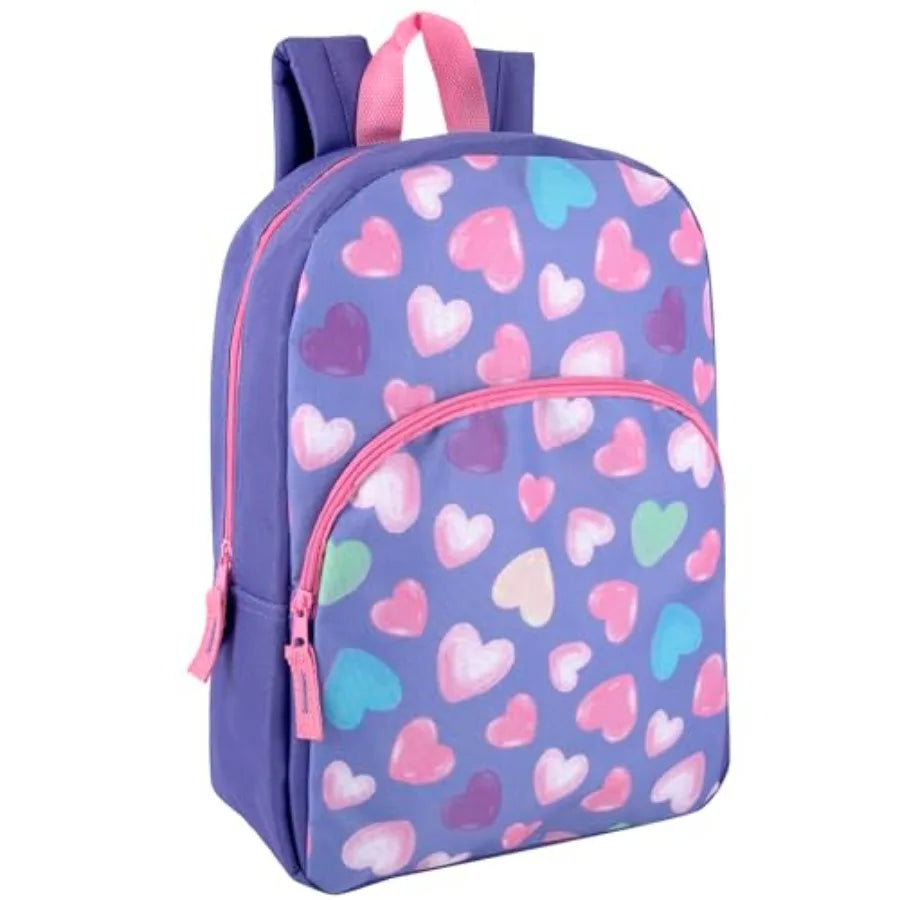 Unisex Nylon School Backpack With Adjustable Padded Straps