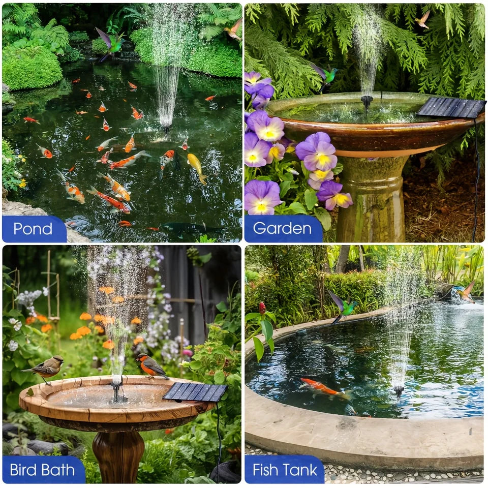 Solar Fountain With 6 Nozzles 1.4W Floating Pond Water Pump