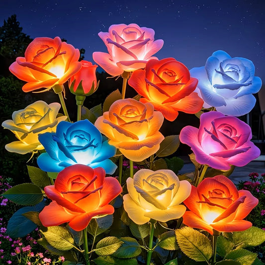 Solar LED Rose Flower Garden Lights