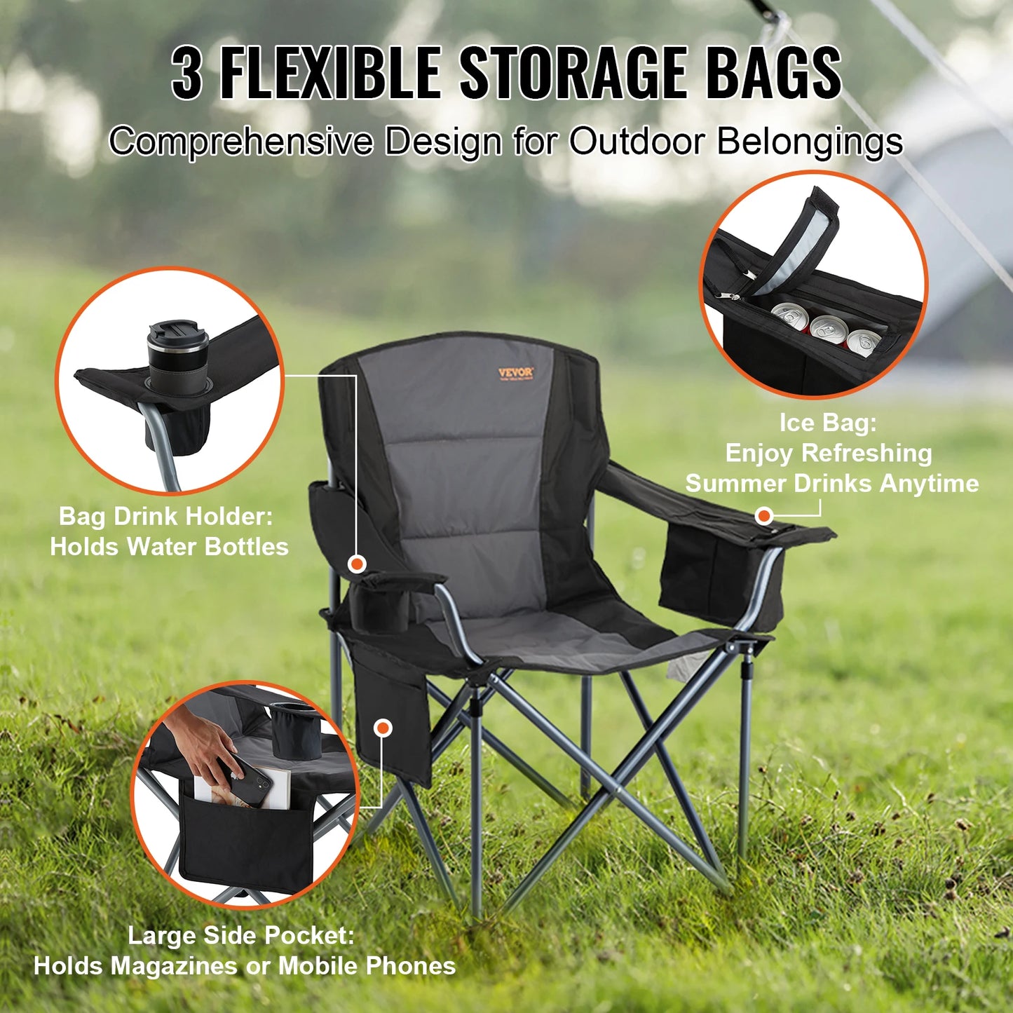 SucceBuy Outdoor Camping Chair Ultralight Folding Seat for Travel