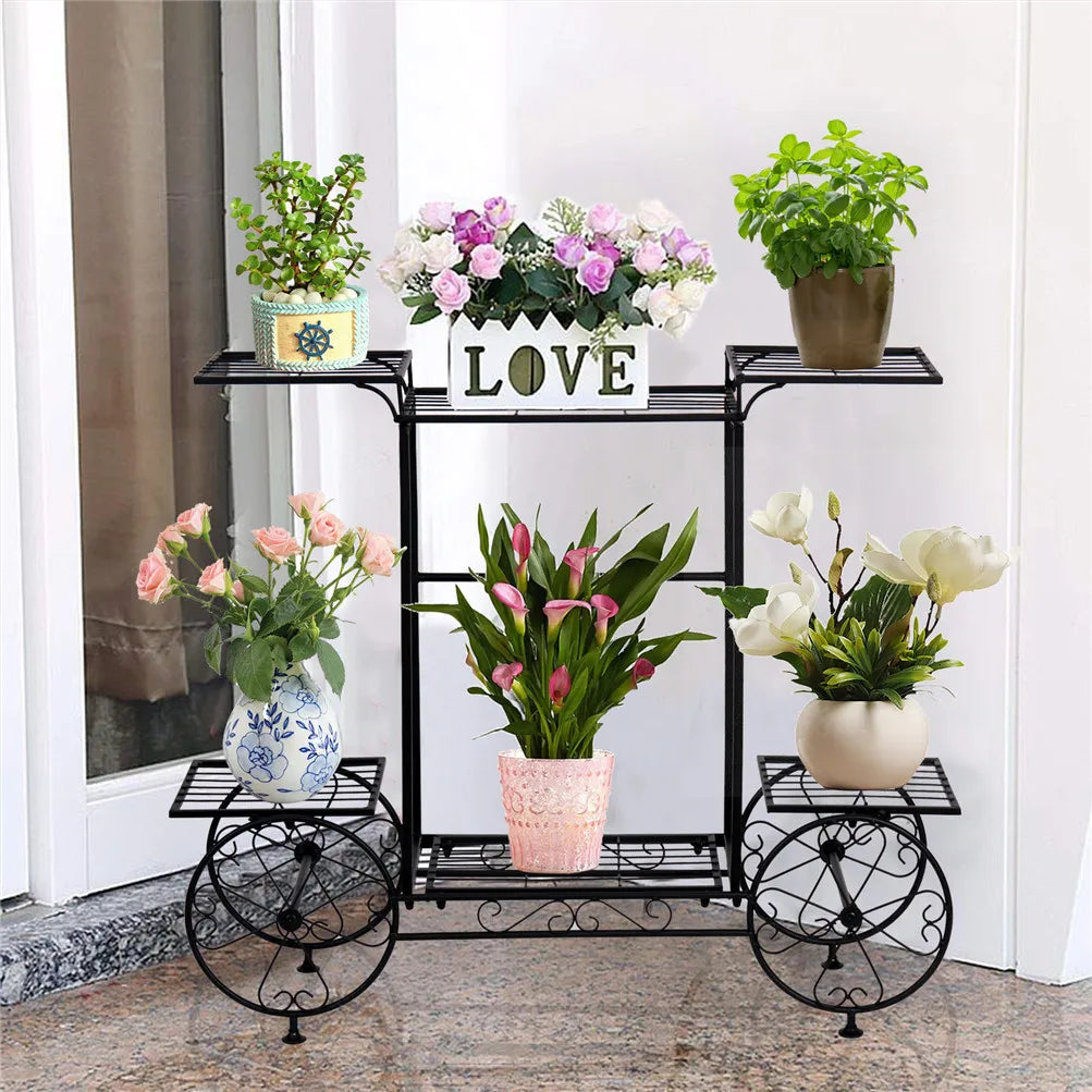 BINGOPAW Six Tier Metal Plant Stand Indoor Outdoor