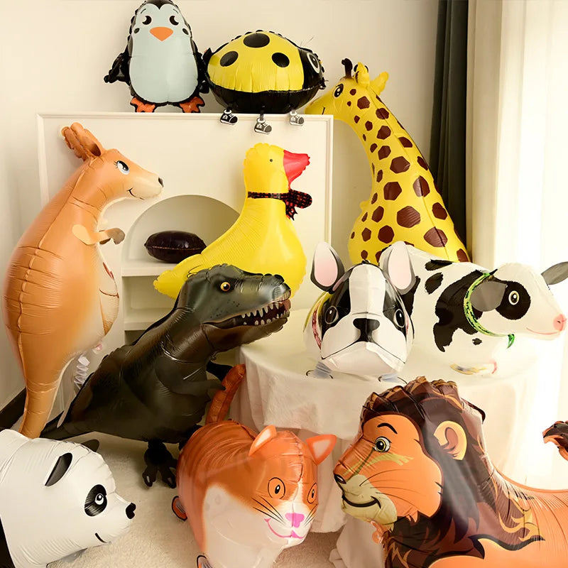 Cartoon Foil Walking Animal Balloon Helium Filling Kids Birthday Party Decor
