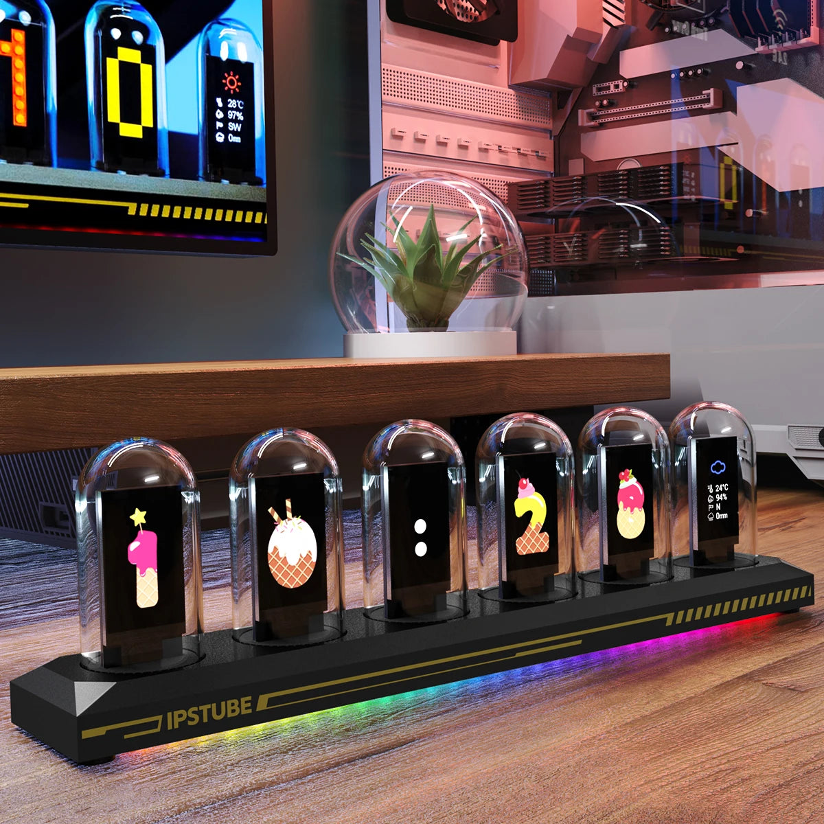 Mexllex Nixie Tube RGB Digital Clock With WiFi App Control