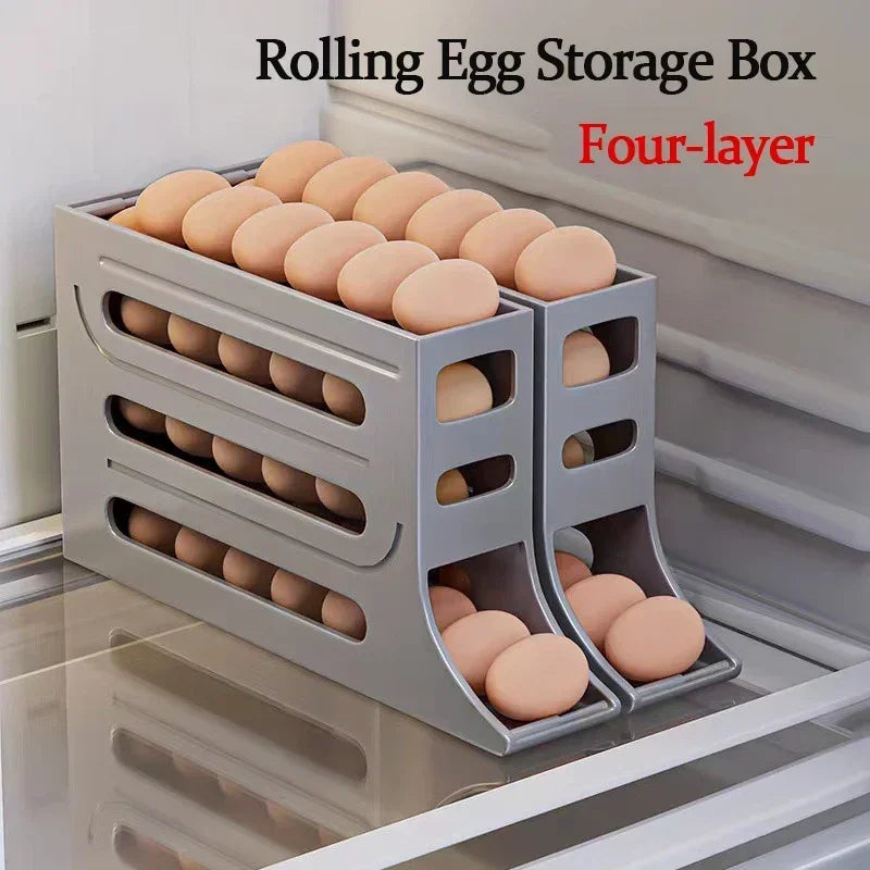 AEHOME Automatic Egg Roller 4 Layer Refrigerator Egg Storage Box