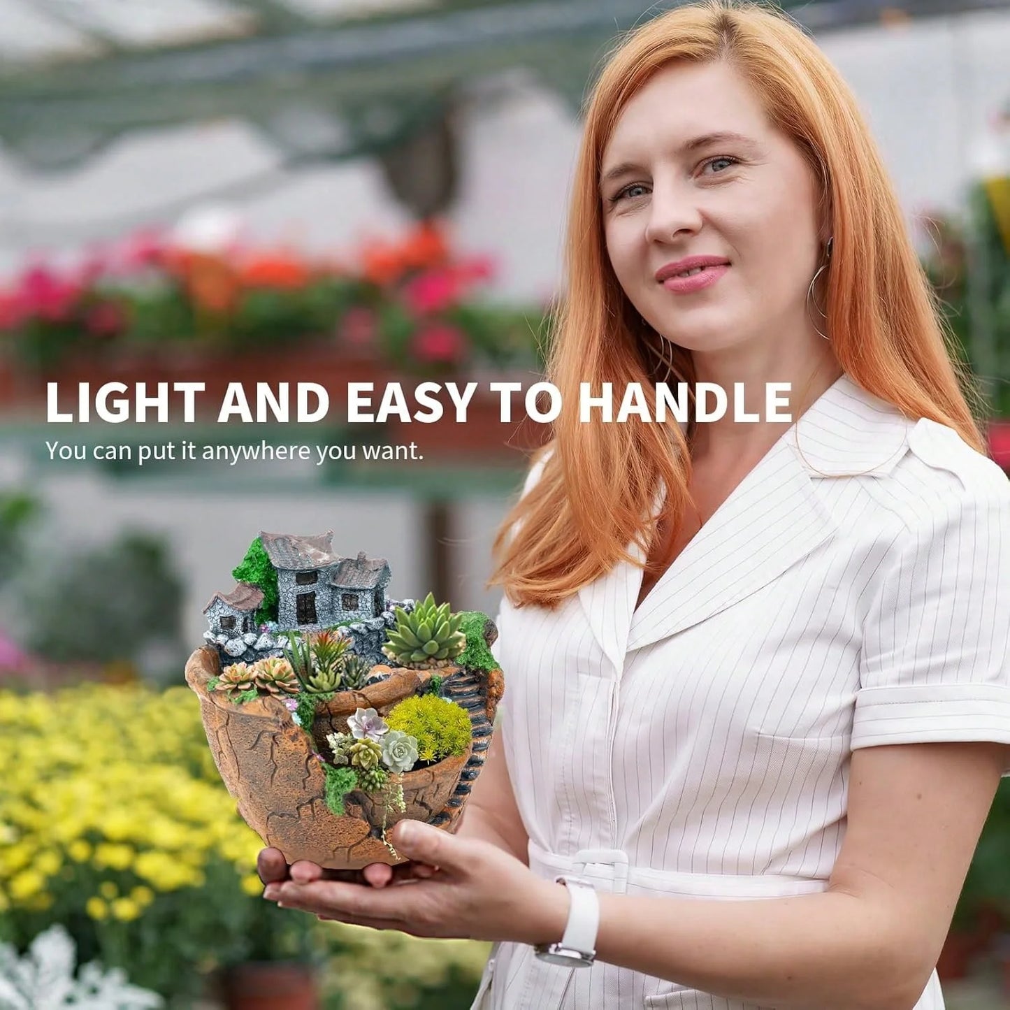 Fairy Garden Planter Pot for Tiny Succulents and Flowers