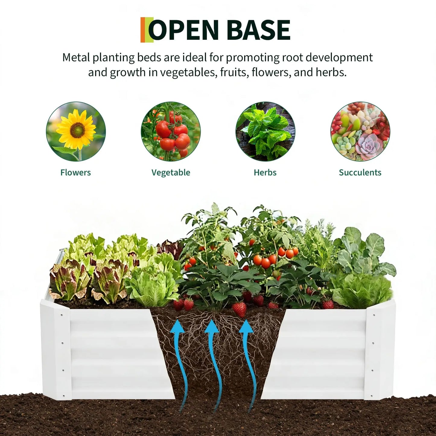 HiMISS 3 In 1 Raised Garden Bed With Drip Irrigation