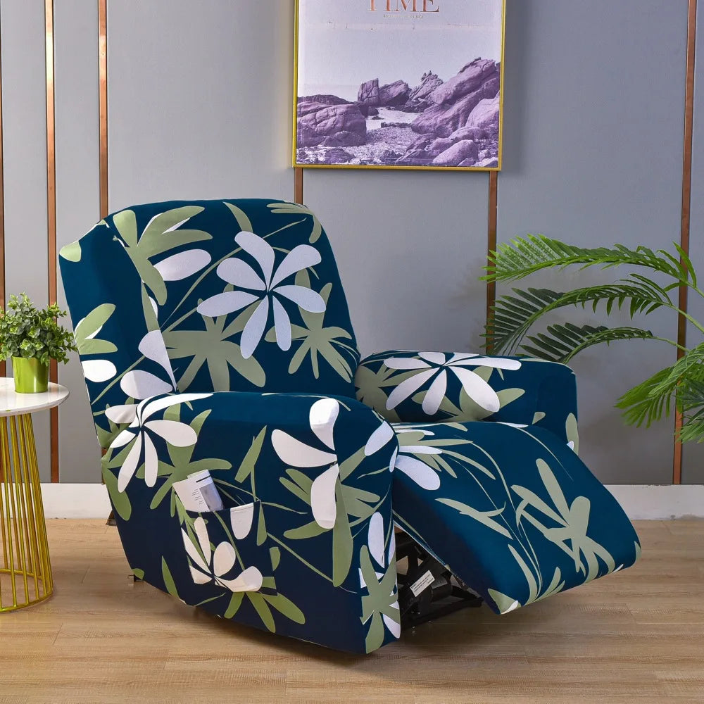 All-Inclusive Recliner Slipcover With Pockets 4-Piece