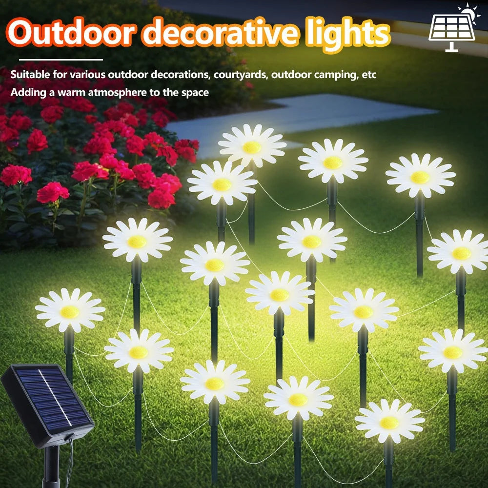 Solar Flower String Lights for Garden Decor