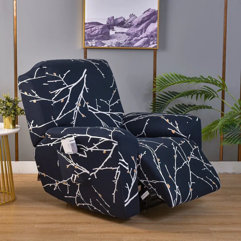 All-Inclusive Recliner Slipcover With Pockets 4-Piece