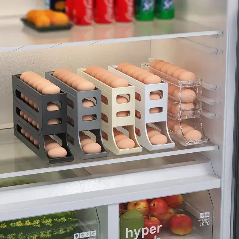 AEHOME Automatic Egg Roller 4 Layer Refrigerator Egg Storage Box