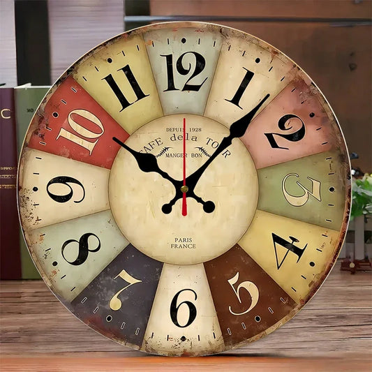 Silent Wooden Wall Clock for Living Room Home Decor