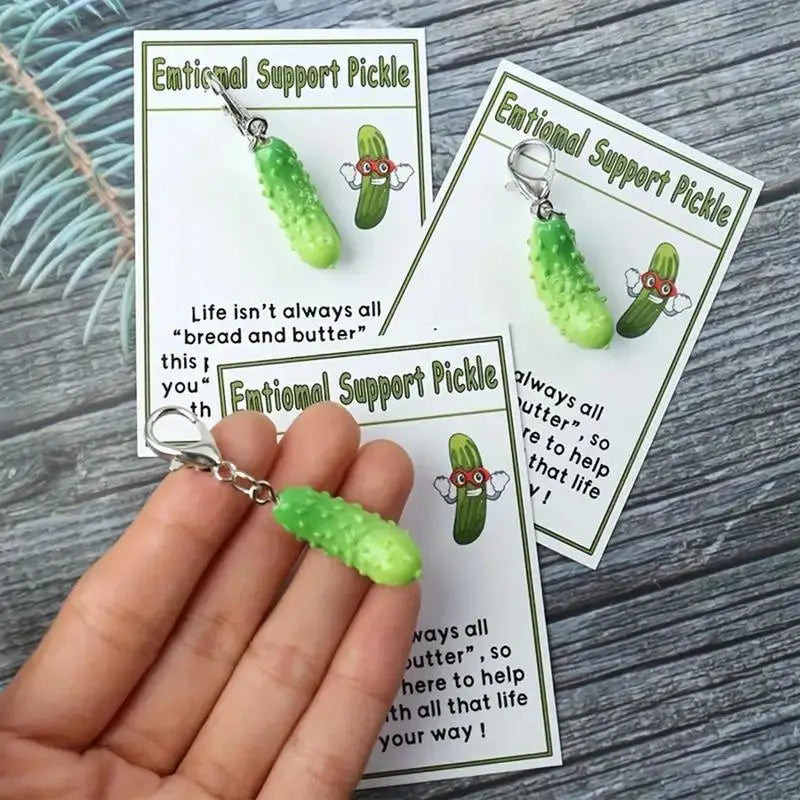 Cucumber Shaped Food Keychain Cute Vegetable Pendant