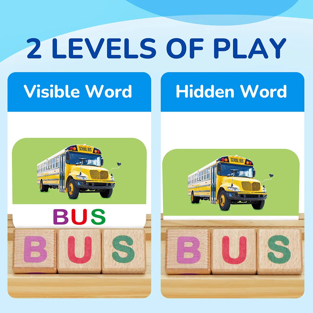 Spelling Games With Flash Cards Montessori Wooden Letter Matching