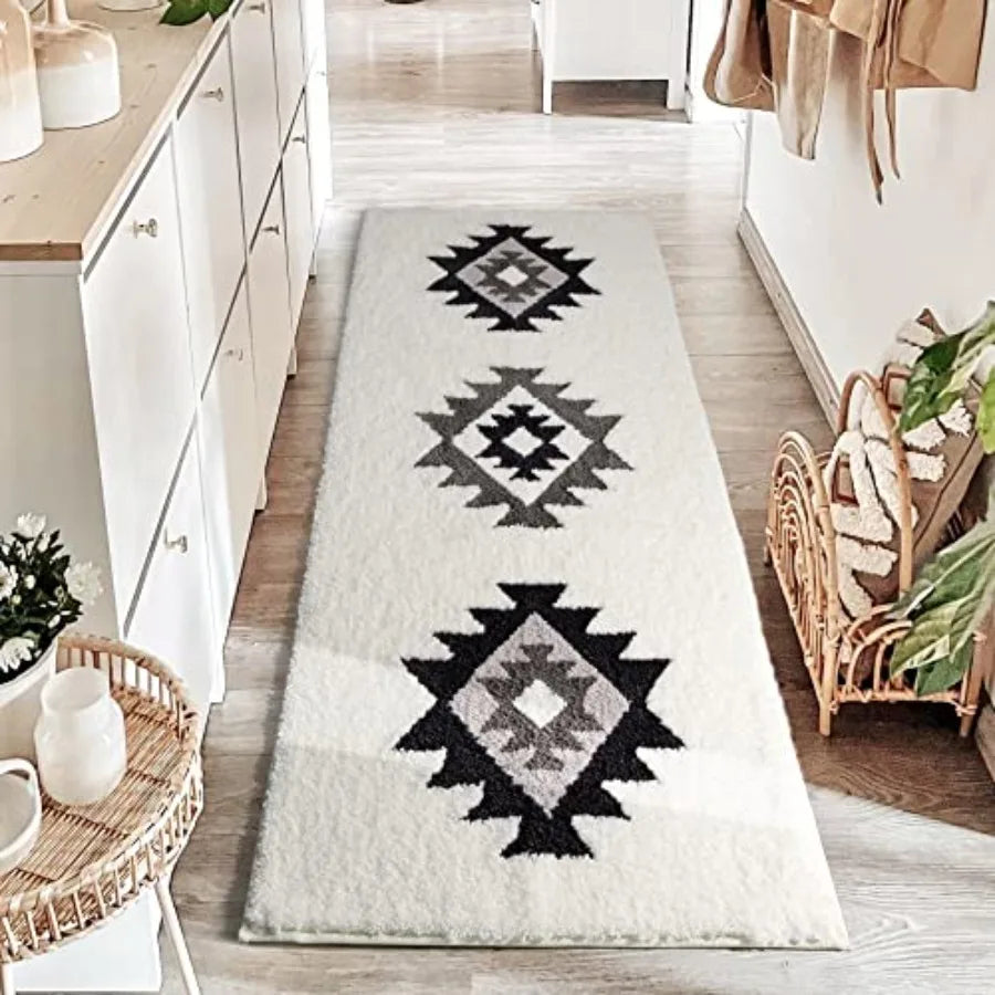 Boho Bathroom Rug Runner Long Bath Mat Hallway Kitchen