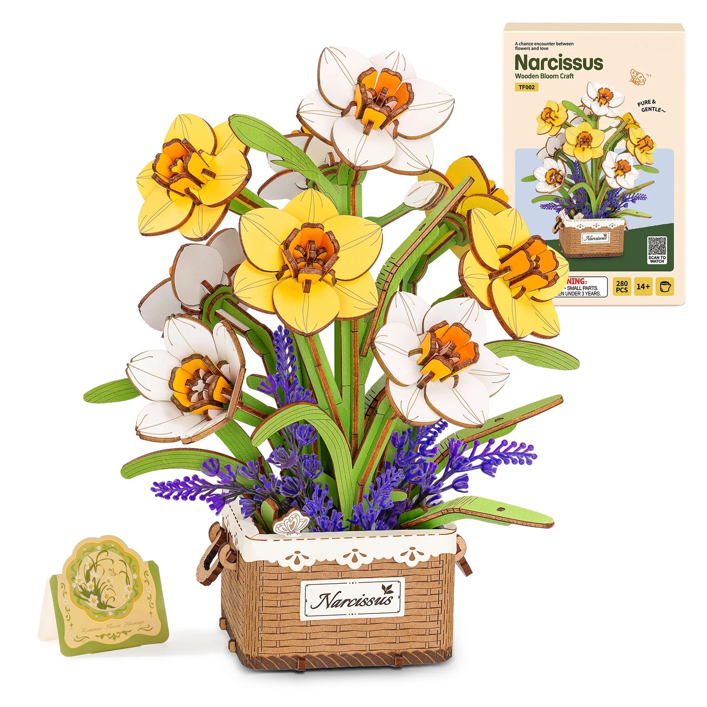 Rolife Narcissus Wooden Puzzle Bouquet Kit For Home Decor