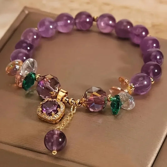 AEHOMECN Beaded Glass Crystal Bracelet Stone Gift For Women
