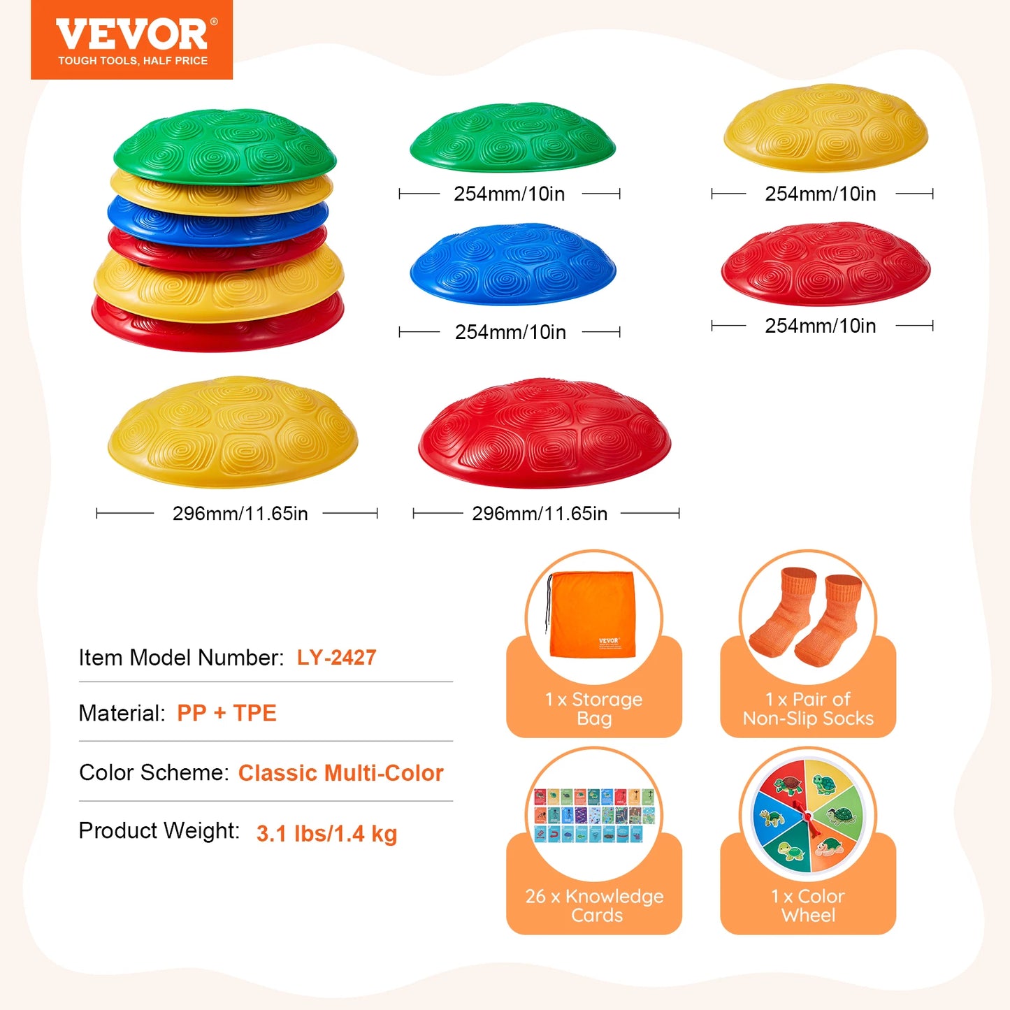 SucceBuy Turtle Balance Stepping Stones for Kids Outdoor Playset