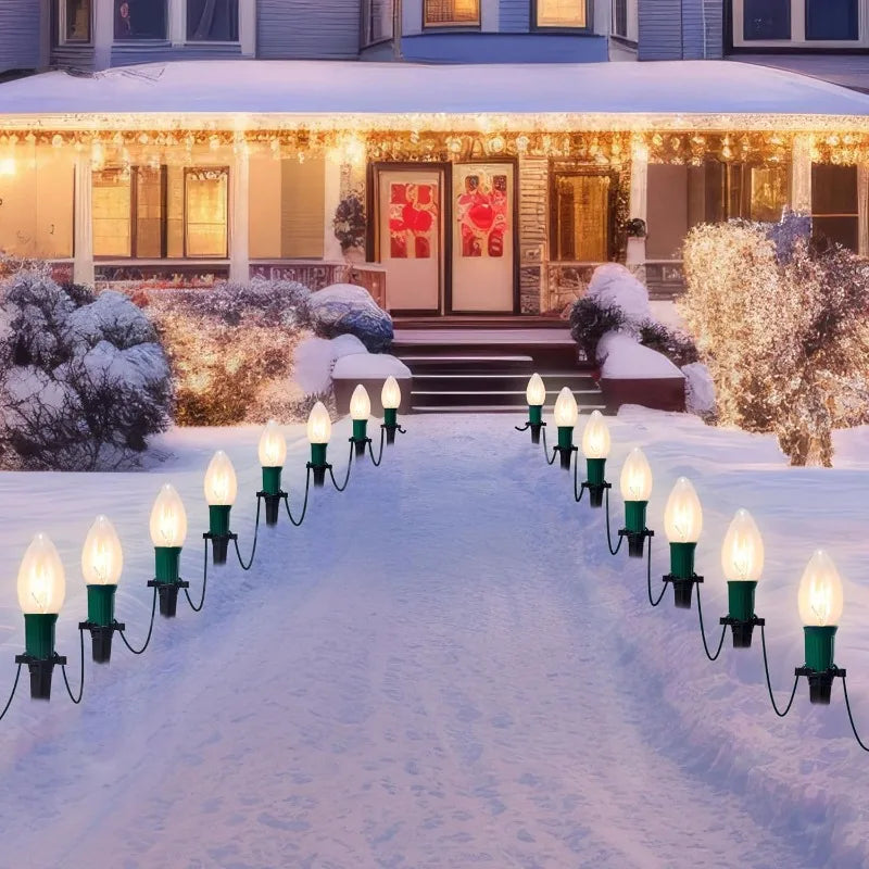 Joyfy C9 Christmas Pathway Lights Outdoor Holiday Yard Decorations