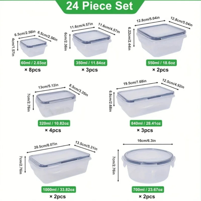 BPA-Free Food Storage Set With 24 Airtight Containers And Lids