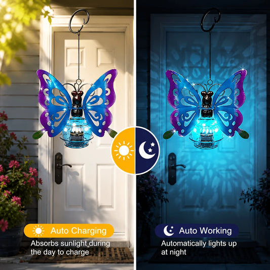 Butterfly Solar Lights Outdoor Garden Decor 2 Pack