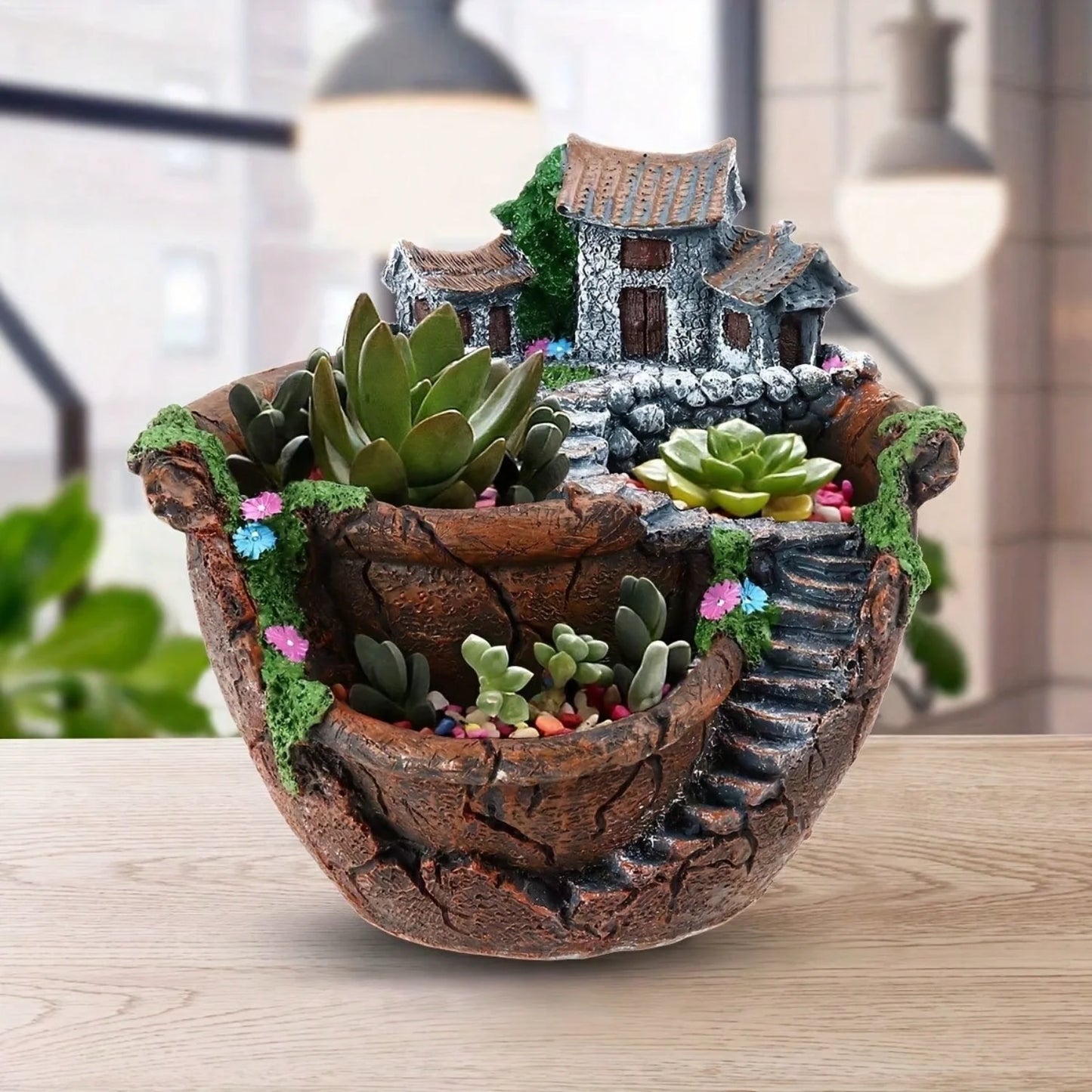 Fairy Garden Planter Pot for Tiny Succulents and Flowers