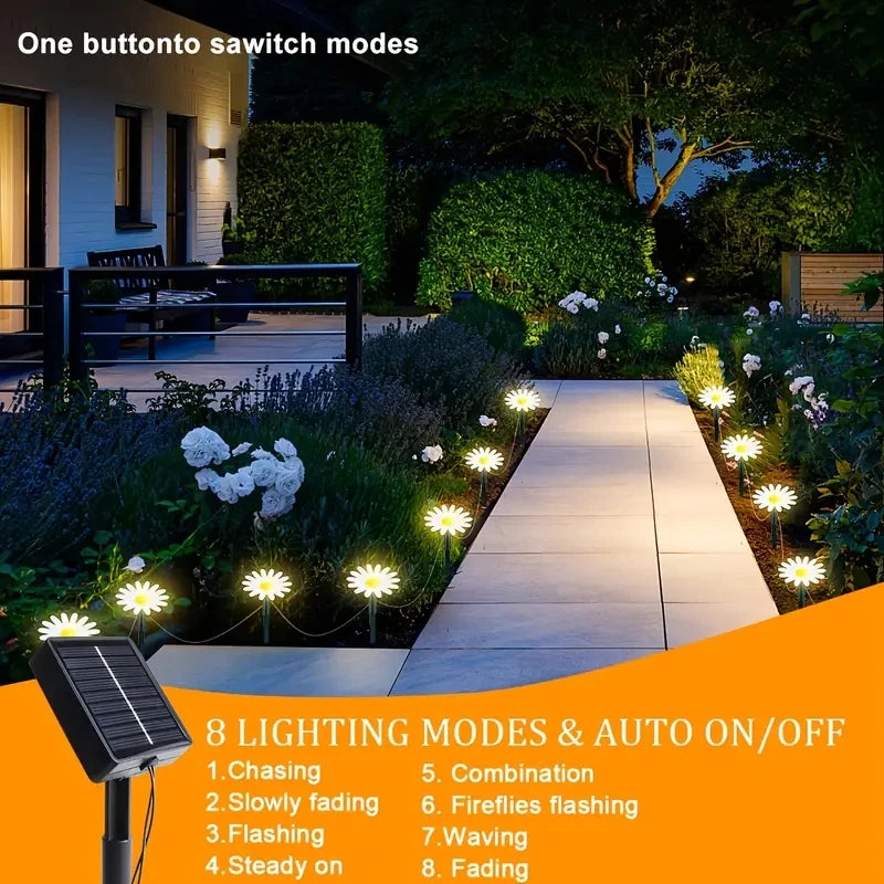 Solar Flower String Lights for Garden Decor