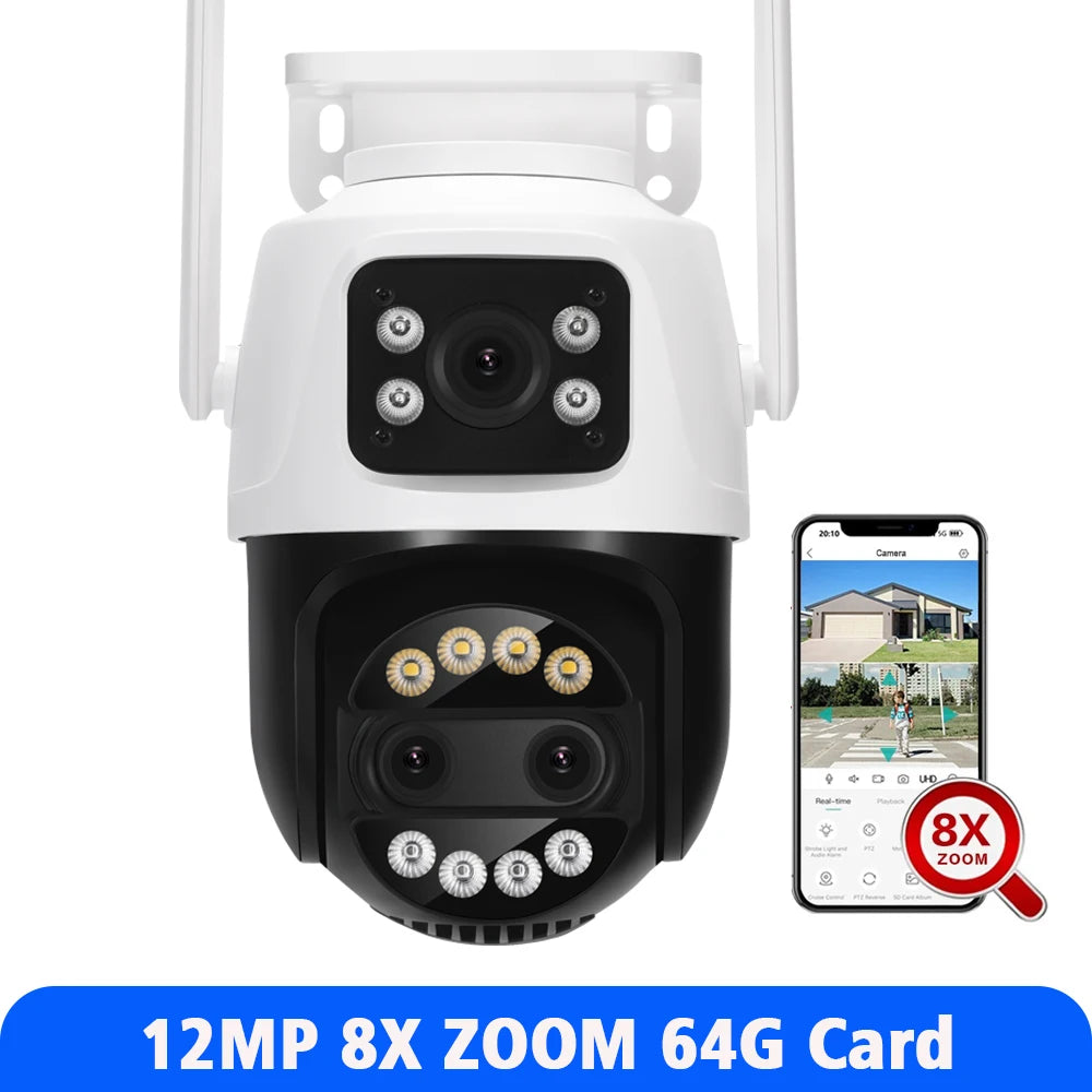 Asecam 8MP 4K WiFi PTZ Outdoor Surveillance Camera AI Tracking