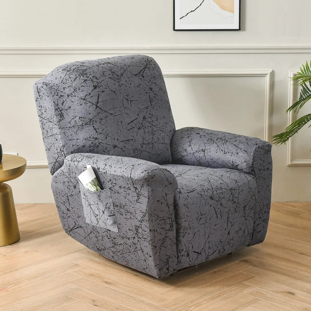 All-Inclusive Recliner Slipcover With Pockets 4-Piece
