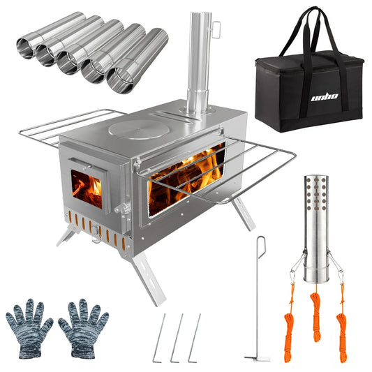 Portable Stainless Steel Wood Burning Stove For Outdoor Cooking