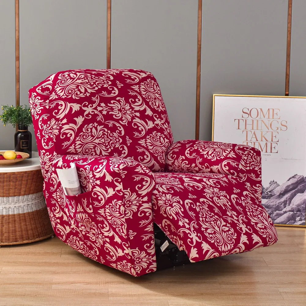 All-Inclusive Recliner Slipcover With Pockets 4-Piece