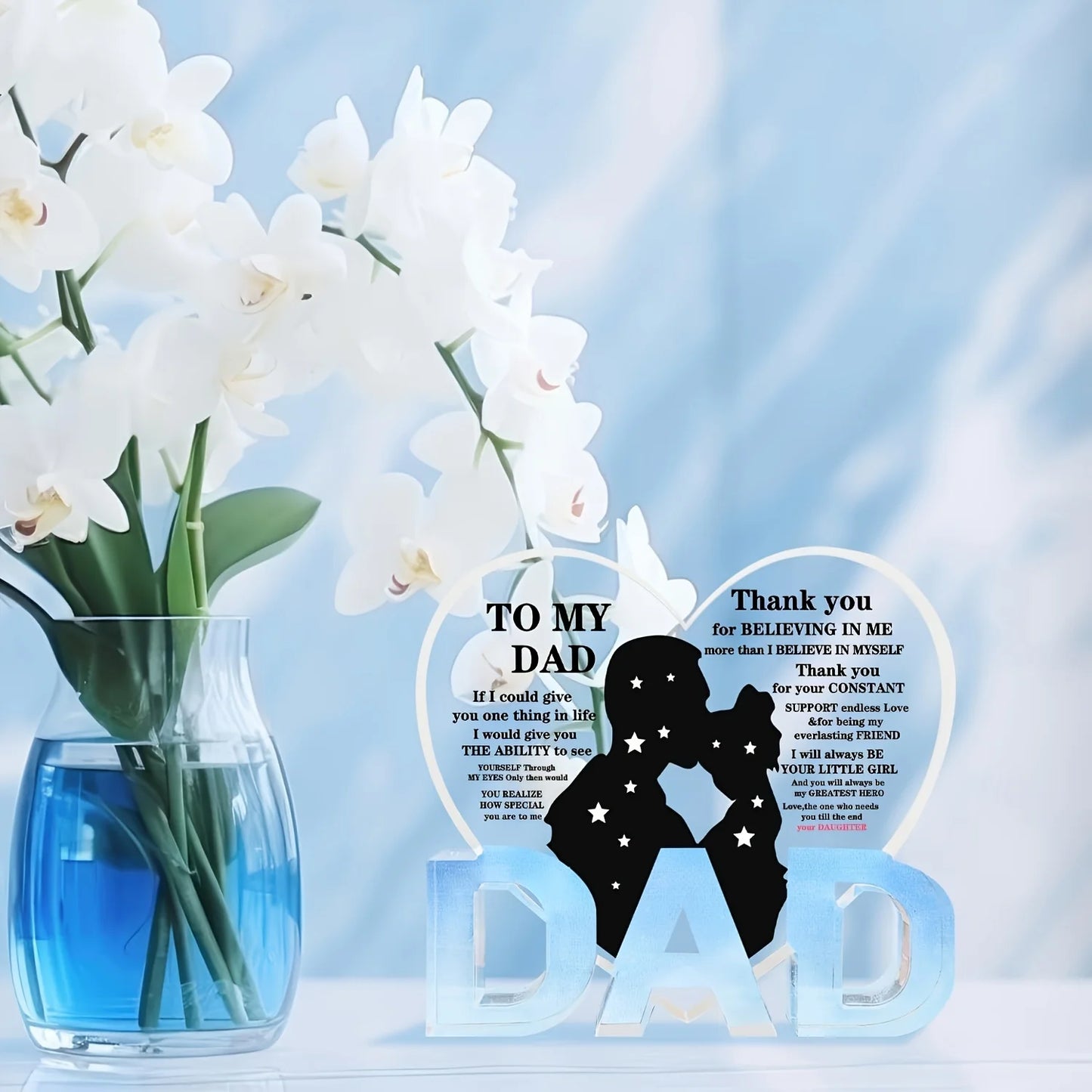 Thank You Dad Acrylic Heart Plaque Gifts From Daughter