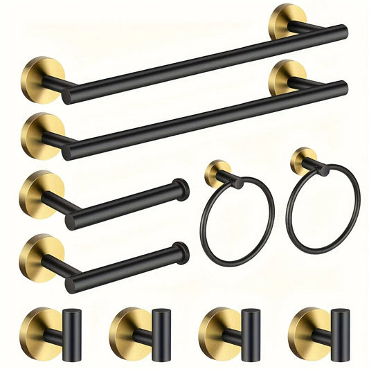 Wall Mounted Bathroom Hardware Set Towel Bar Ring Paper Holder
