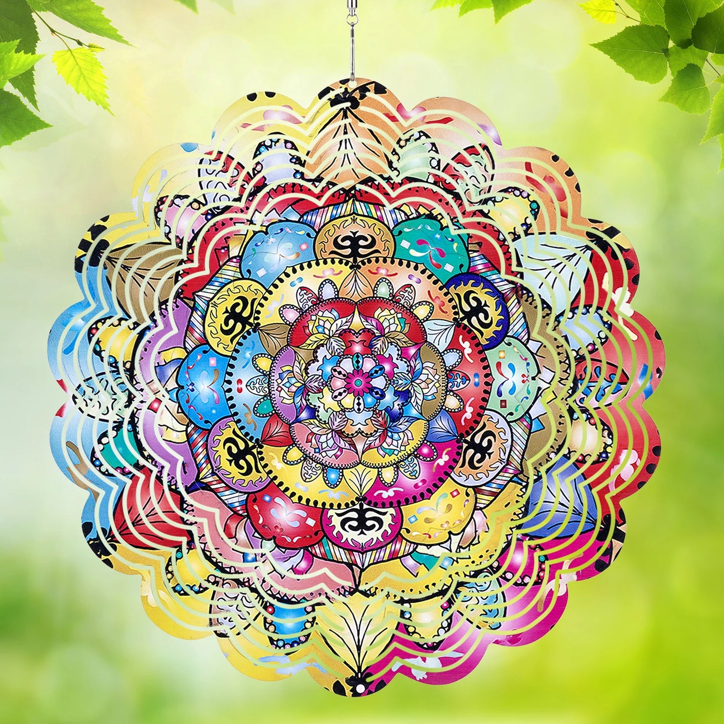 Animal Wind Turbine Outdoor Decoration Mandala 3D Rotating Wind Chime