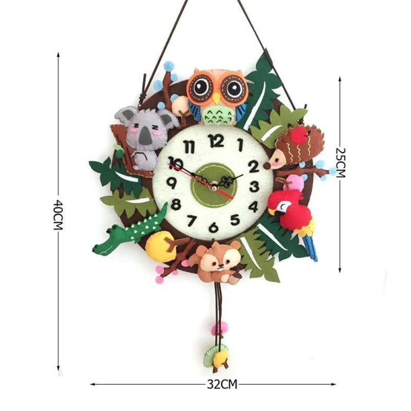 DIY Handmade Felt Wall Clock Marine Design For Home Decor