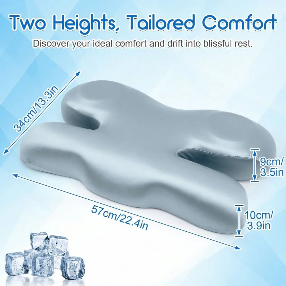 Memory Pillow For Side And Stomach Sleepers With Anti Wrinkle