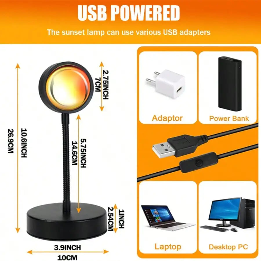 APP Sunset Lamp Projector LED Lights For Bedroom 16 Modes