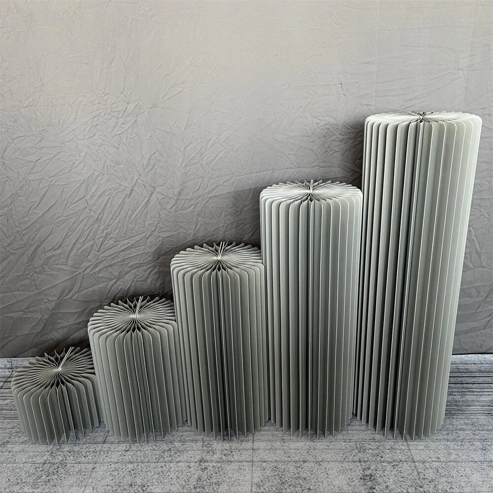 Cylindrical Paper Folding Wedding Flower Ornament Origami Decor For Shop Window